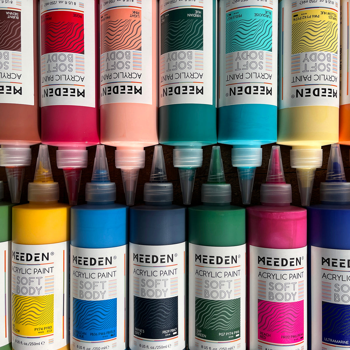 Peintures Acryliques Corps Souple Meeden / Bouteilles de 250 ml