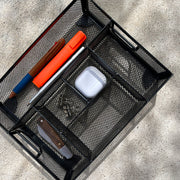 Steel Mesh Drawer Organizer — Black