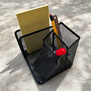 Organisateur de bureau en maille d'acier — Noir, 14,7 x 12,9 x 12,7 cm