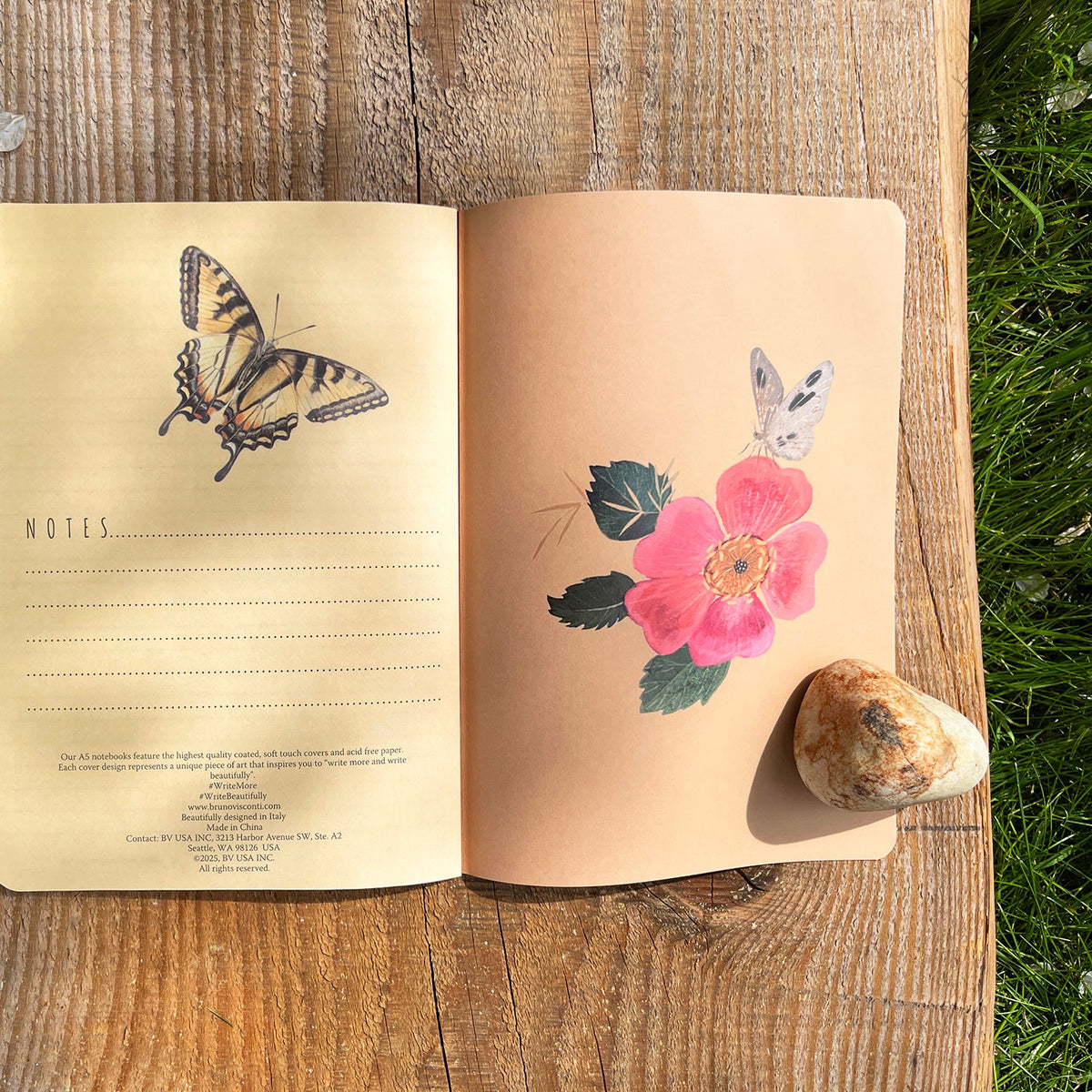 Bruno Visconti Butterfly Peony lined notebook, image 2