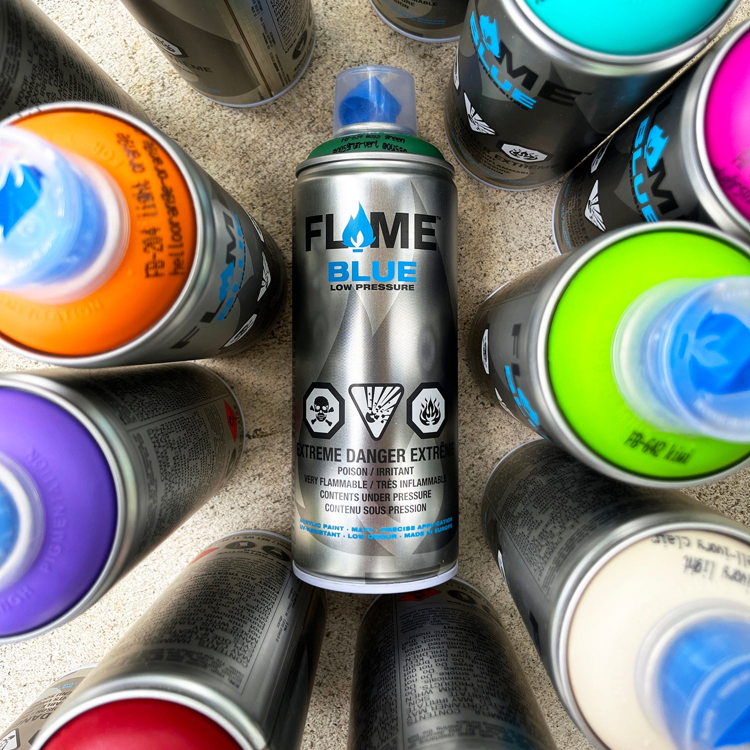 Peinture en aérosol Molotow Flame Blue