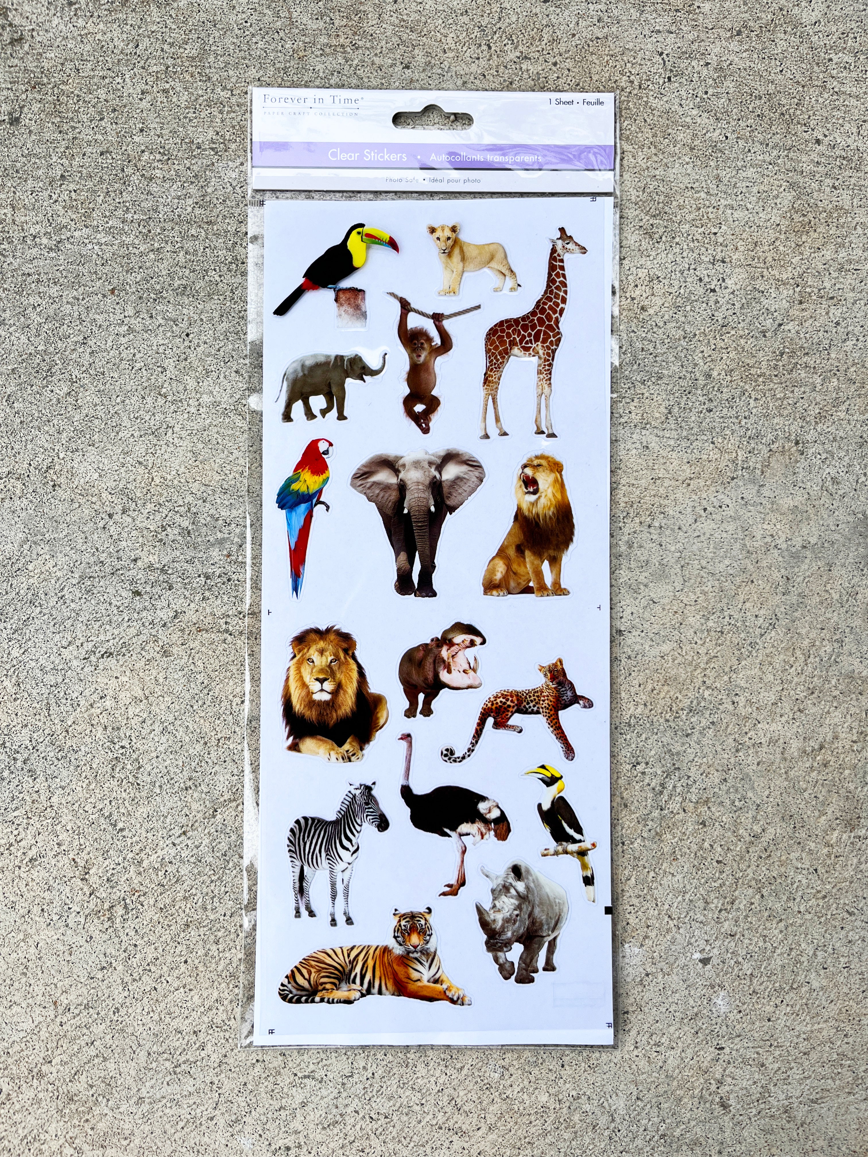 Clear Stickers / Safari Animals