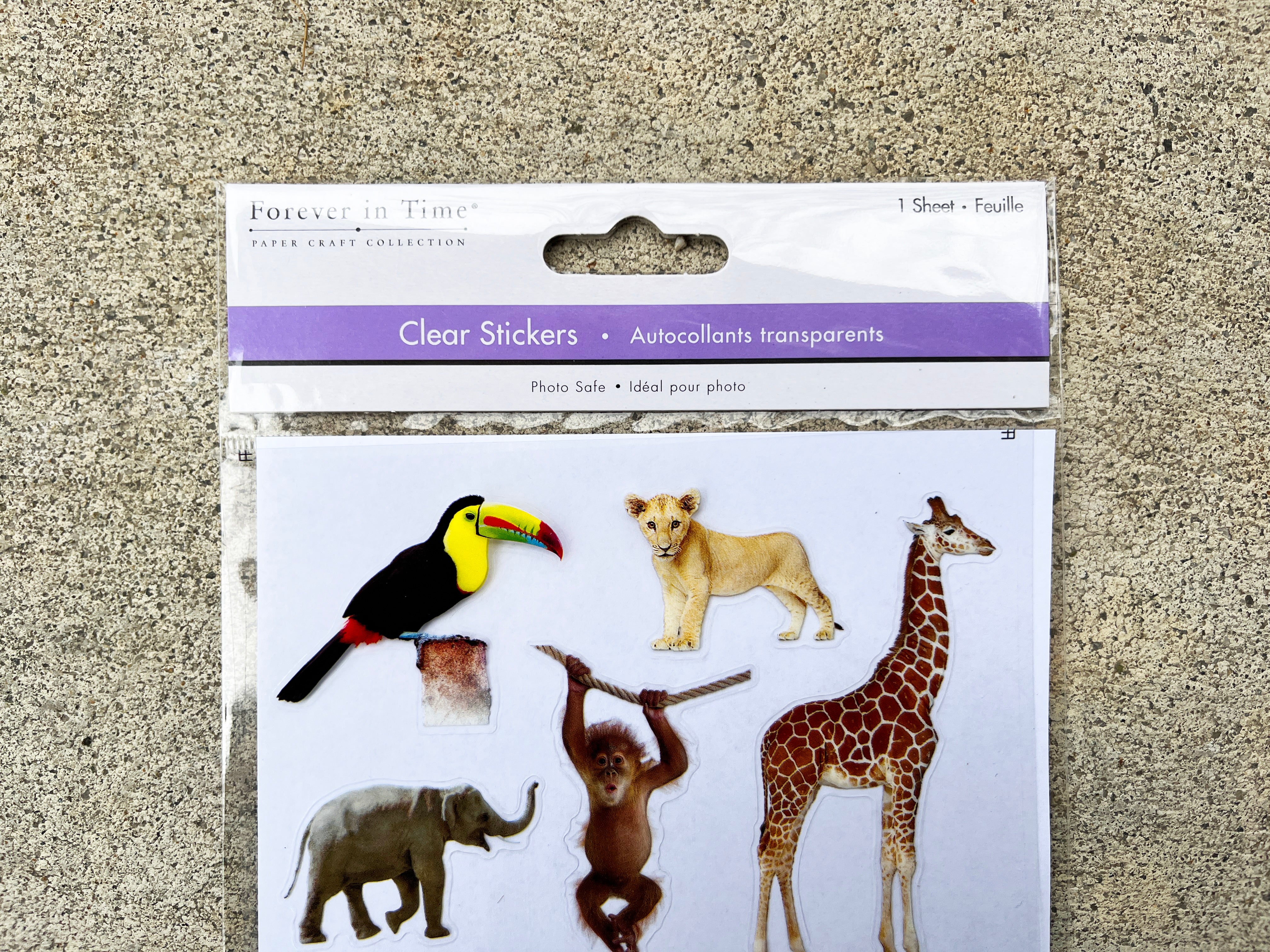 Clear Stickers / Safari Animals