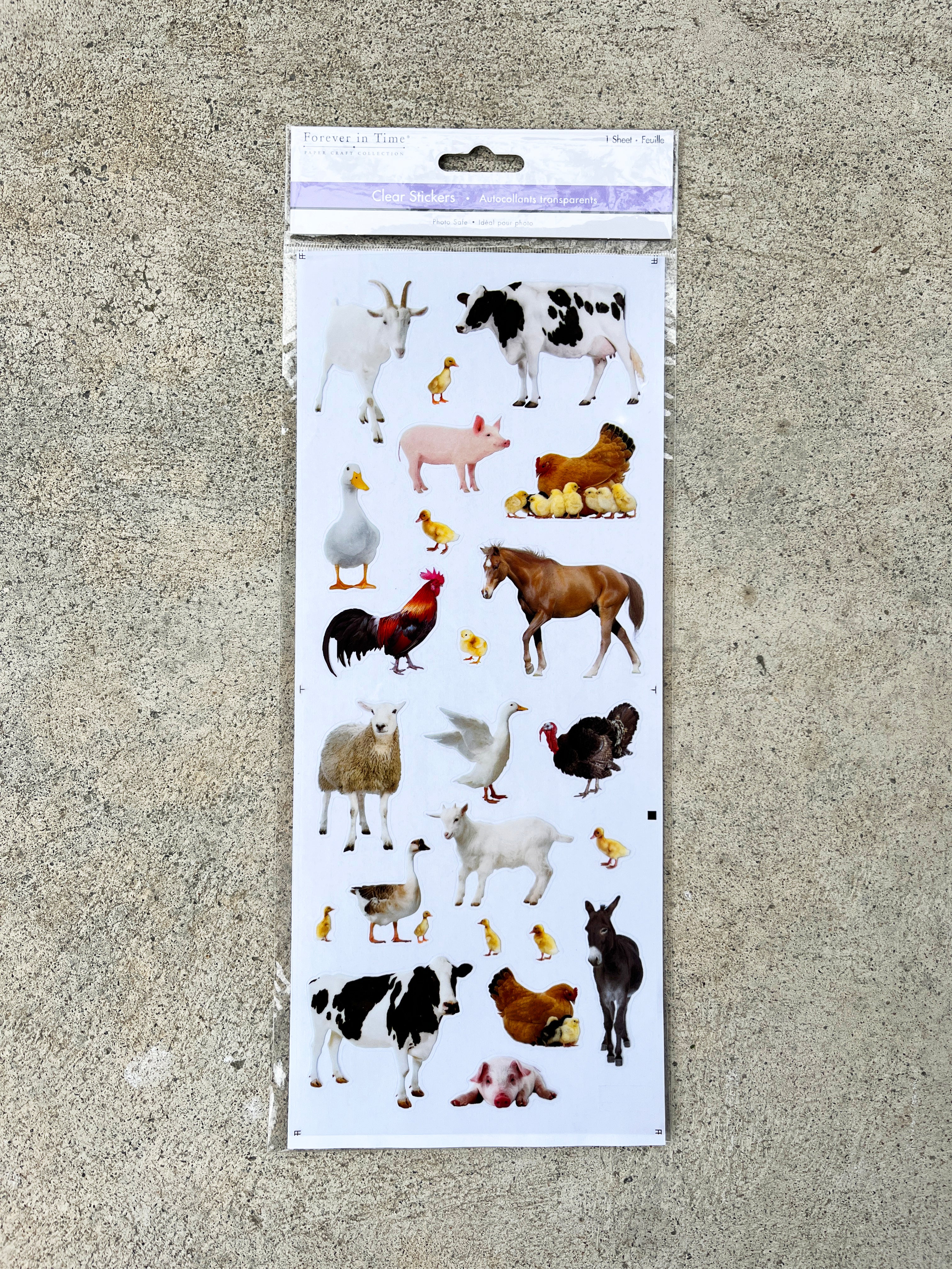 Clear Stickers / Farm Animals