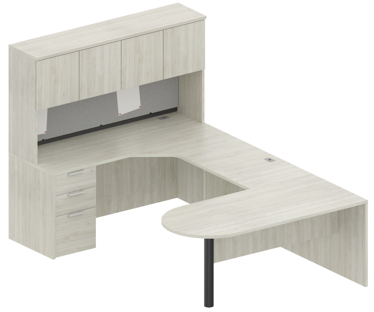Heartwood Innovations Layout 4A workstation in Winter Wood