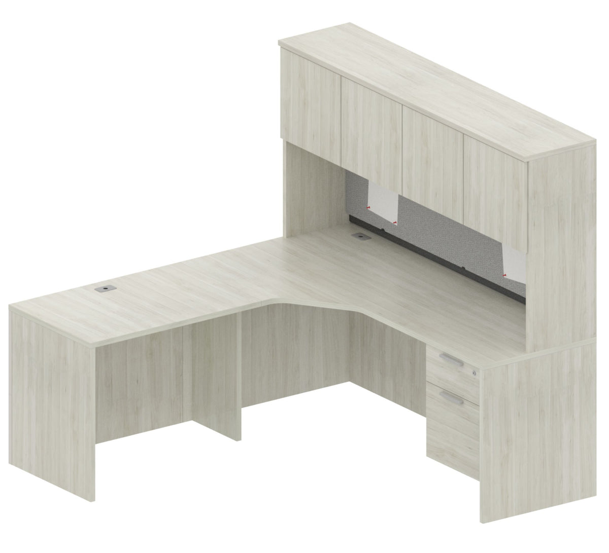 Heartwood Innovations Layout 6A workstation in Winter Wood