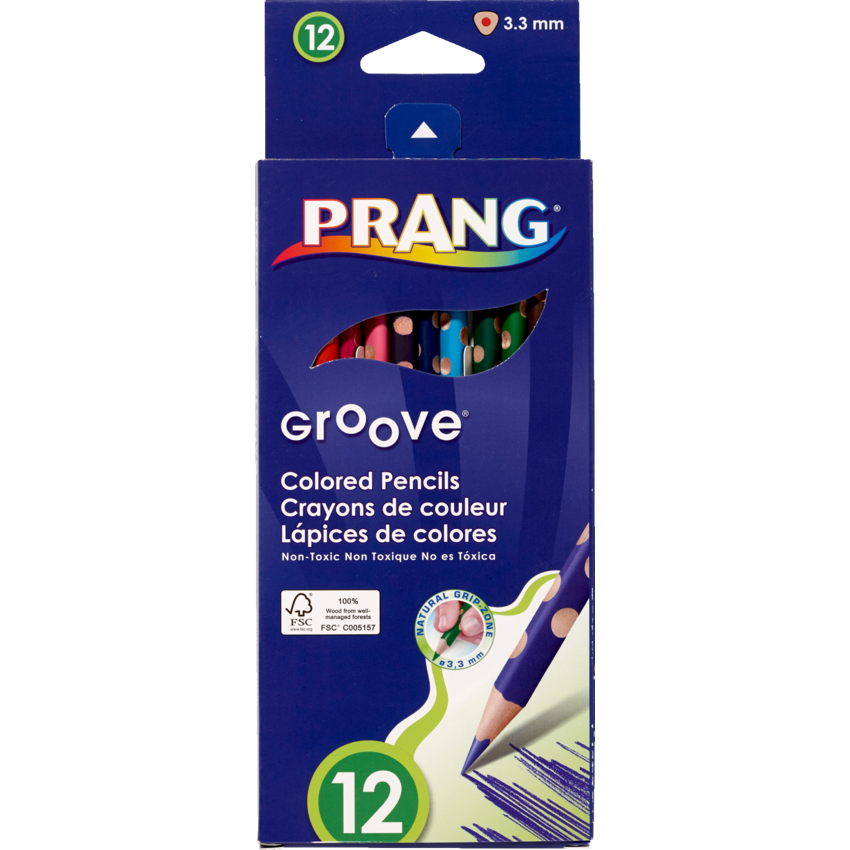 Prang Groove Coloured Pencils — Assorted, 12-Pack