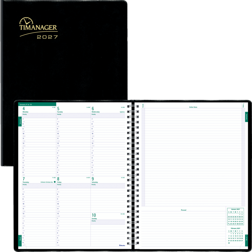 Diary Weekly 11x8.5 En Bl Timanager
