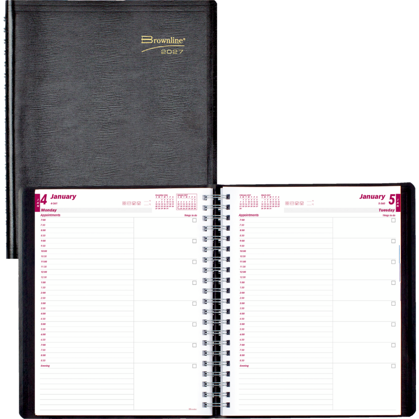 Daily Planner 11x8-1/2" Eng Black