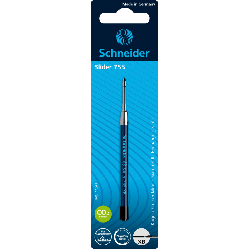 Schneider Slider 755 Ballpoint Pen Refill, Black