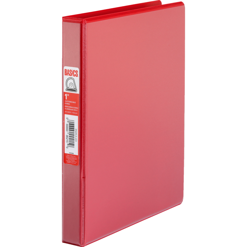 Basics Ring Binder 1" D-Ring Blue