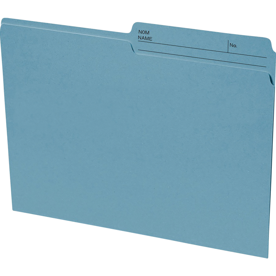 Basics Reversible File Folders - Letter, 1/2-Cut Tab, Box of 100 - Teal