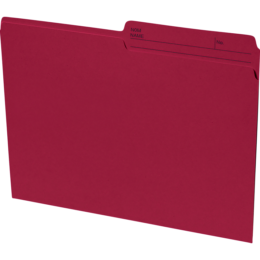 Basics File Folders Reversible Letter Burgundy 100/box
