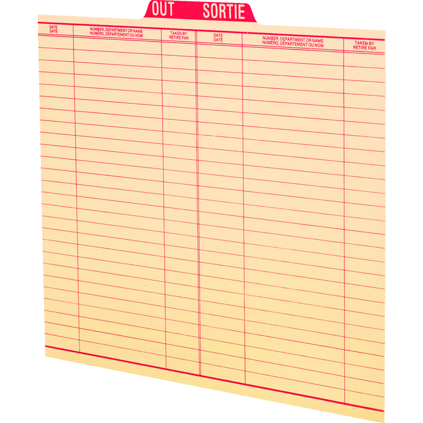 Pendaflex Bilingual Out File Guides — Letter, Box of 100