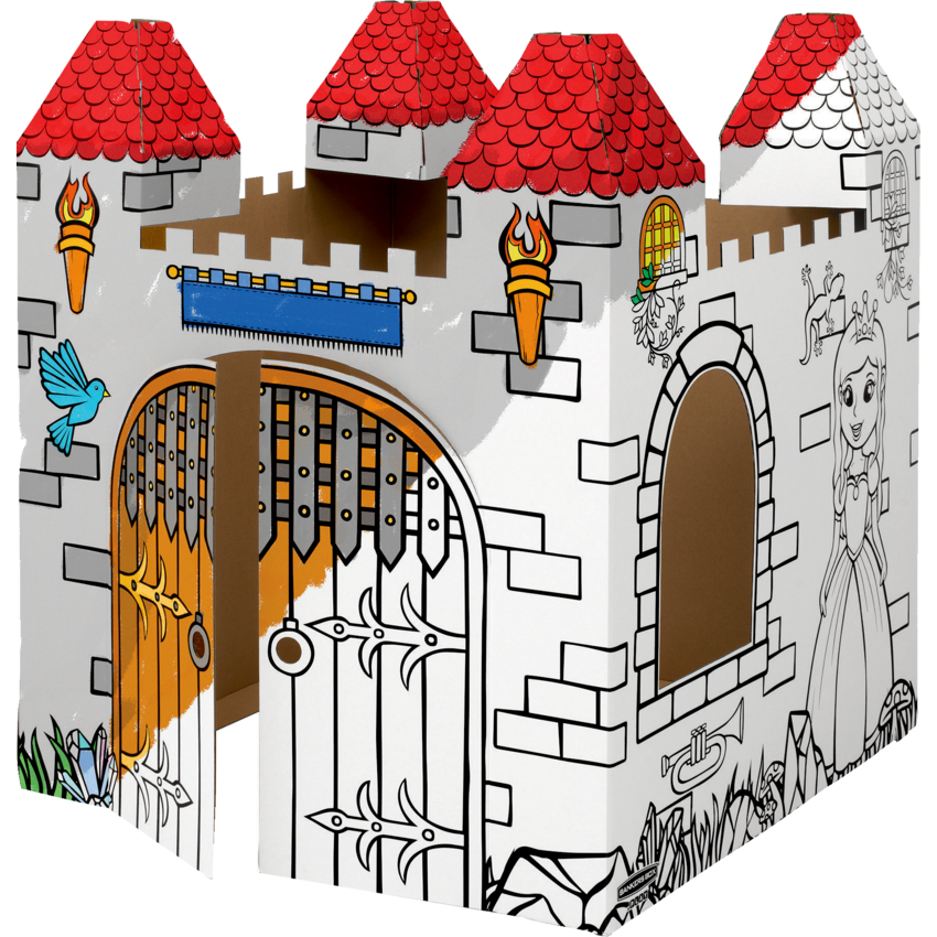 Bankers Box Draw-On Cardboard Playhouse — Castle
