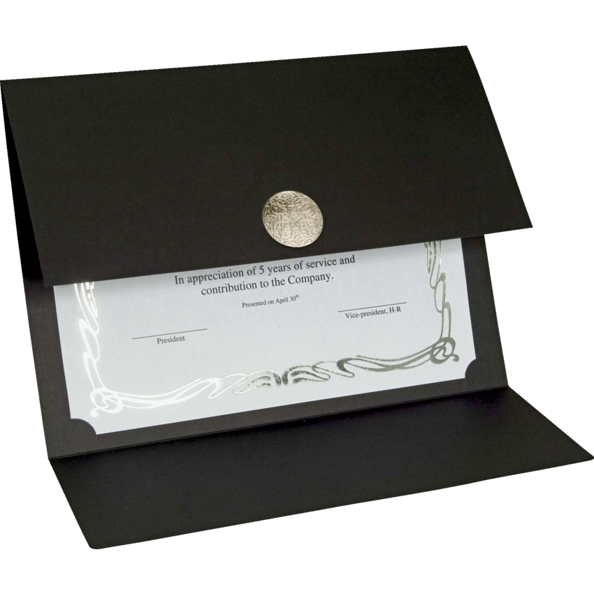St. James Certificate Holder with Sleeve & Medallion — Black, Pack of 5