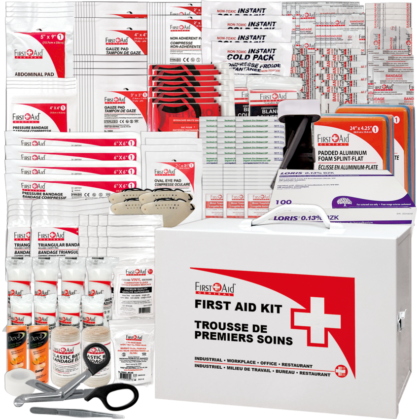 First Aid Central CSA Type 3 Intermediate First Aid Kit — Large, Metal Case