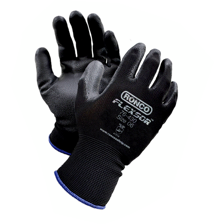 Ronco Flexsor Nitrile Palm-Coated Gloves — 2X-Large