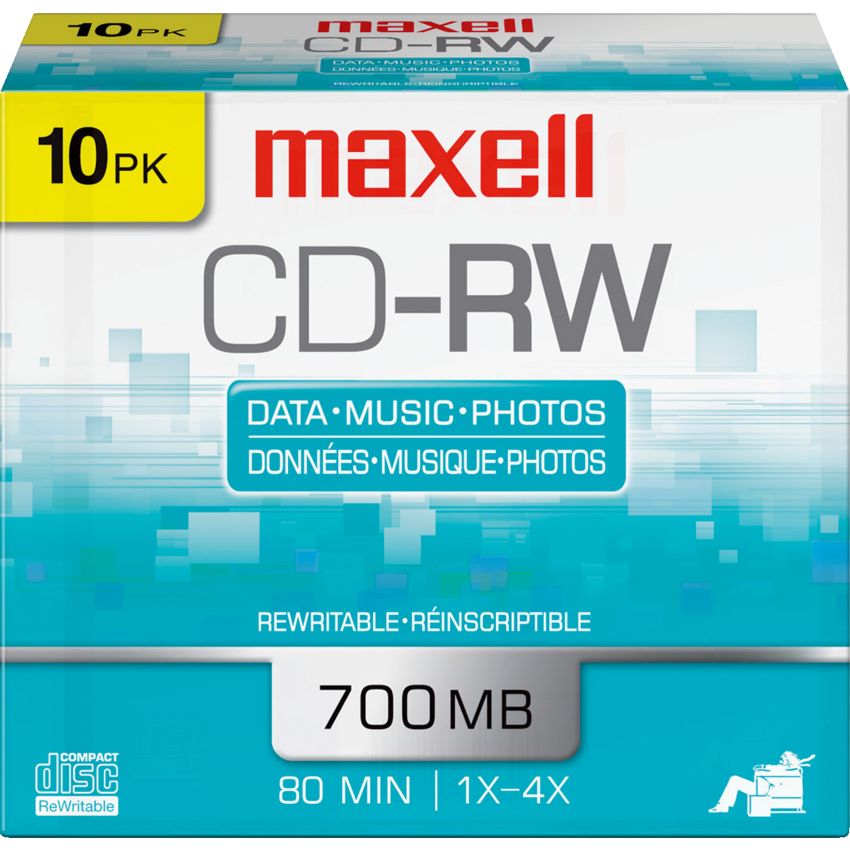 Maxell CD-RW 700MB 4X — 10-Pack