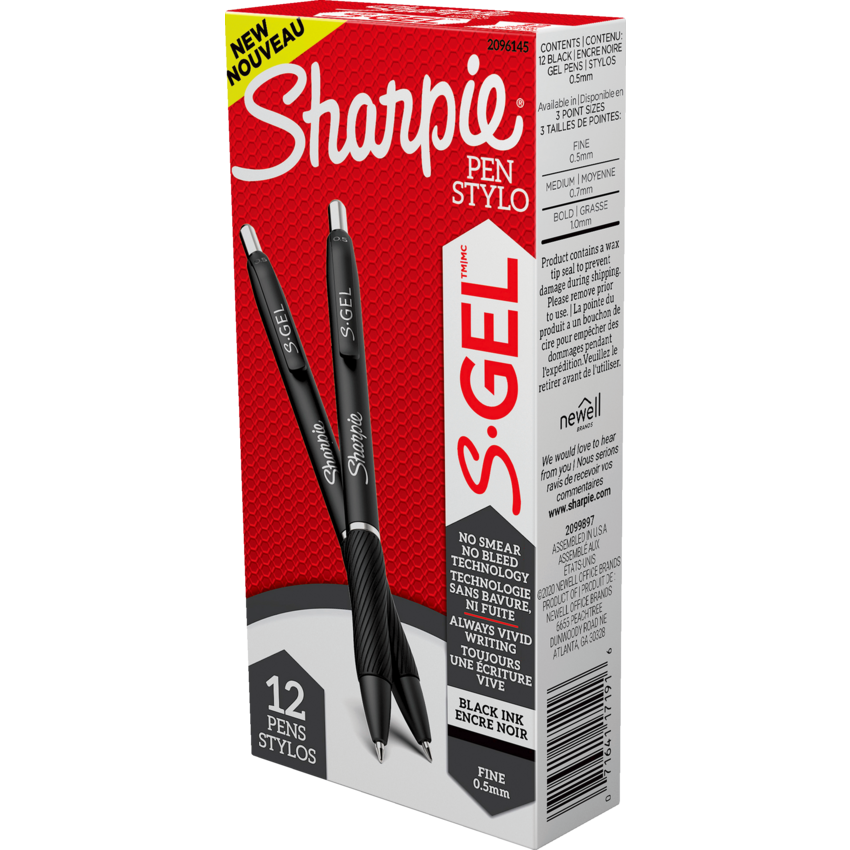 Stylos Sharpie S-Gel 0,5 mm noirs -