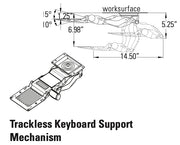 Mécanisme de support de clavier sans rail (plateau vendu séparément)