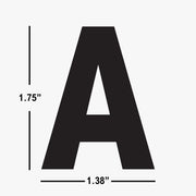 Pre-Cut Vinyl Uppercase Letters Matte Black, Permanent 1.75"x1.38"