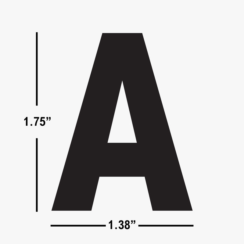 Pre-Cut Vinyl Uppercase Letters - White, Permanent 1.75"x1.38"
