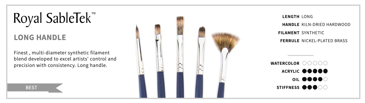 Sabletek Synthetic Mongoose Brushes - Long Handled