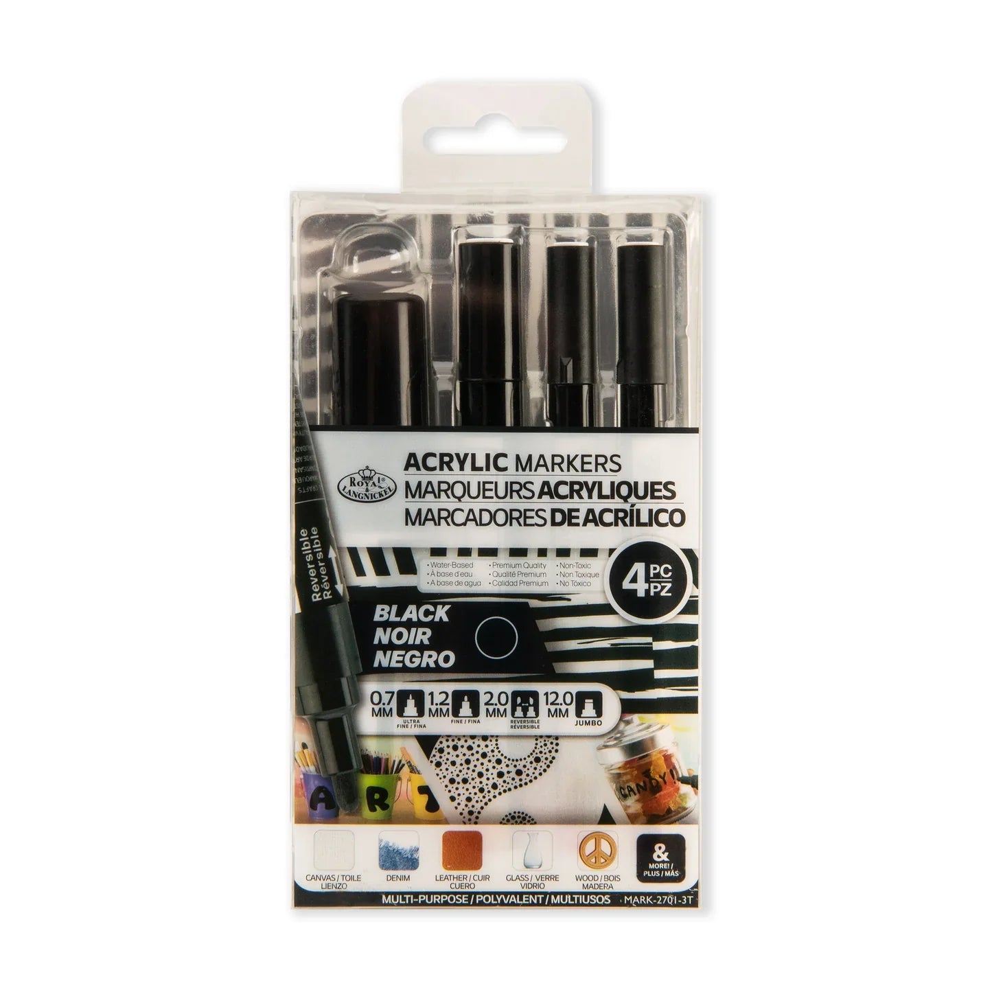 Acrylic Marker 4pc Assorted Size Sets