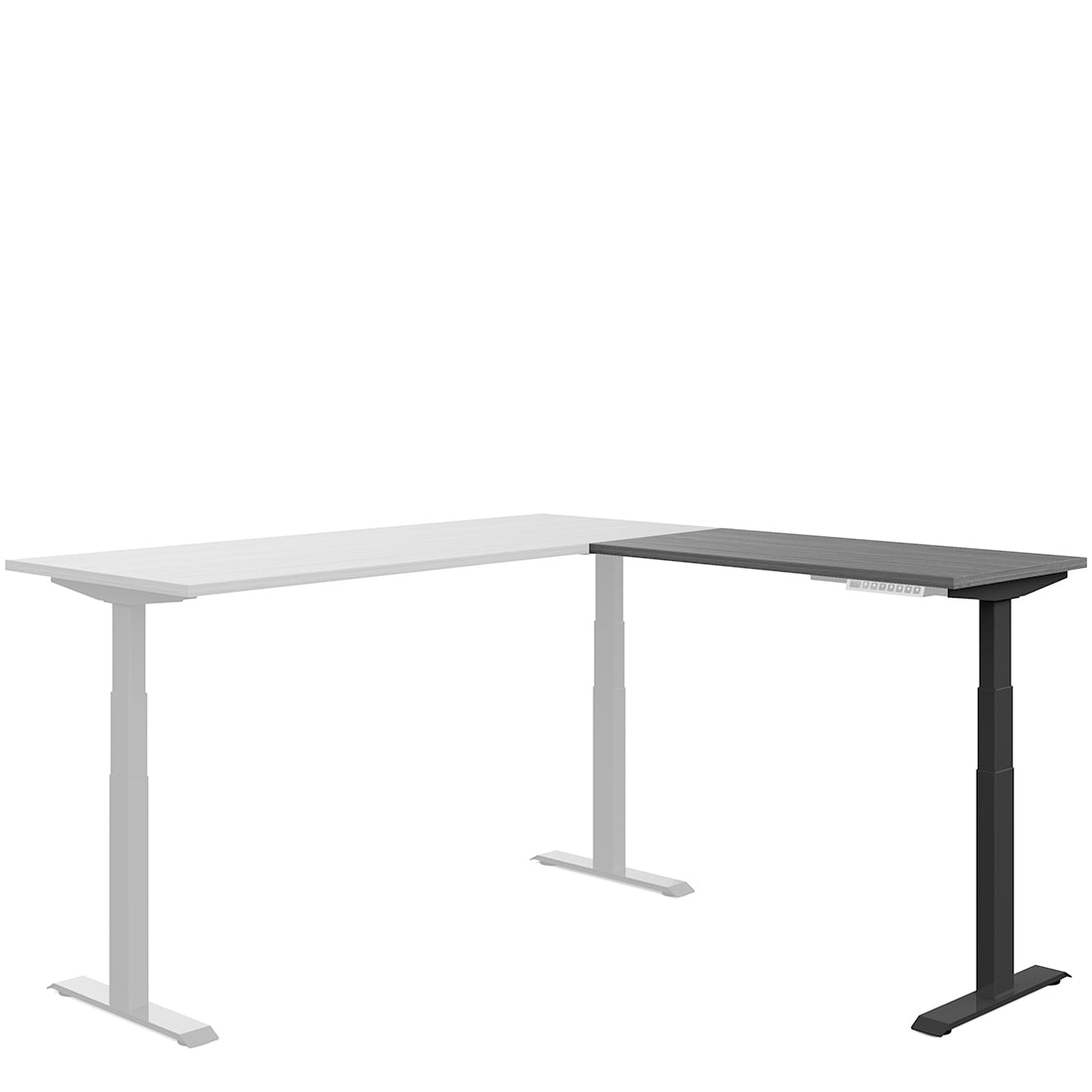 Offices To Go Newland Height-Adjustable L-Return Kit (3rd Leg + Top) – Absolute Acajou top