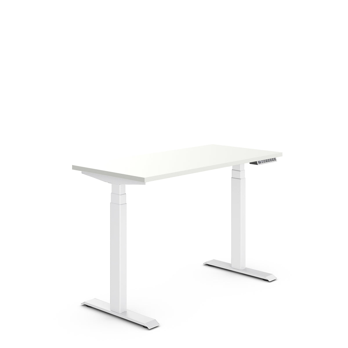 Newland Electric Height-Adjustable Desk – Designer White top and legs