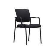 Fauteuil visiteur Nova avec accoudoirs – Assise et dossier en polyuréthane noir