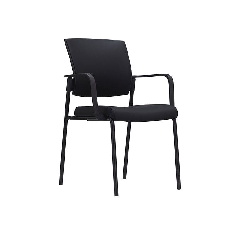 Nova Guest Chair with Arms – Black Polyurethane Seat & Back