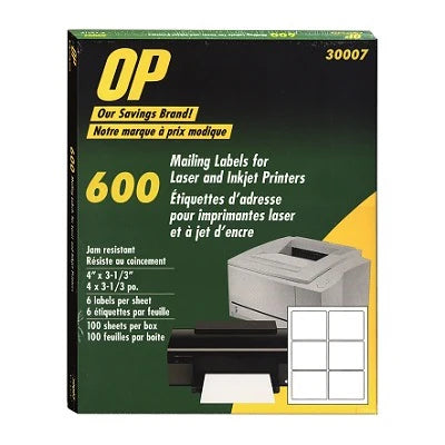 Printable Labels 3 1/3 X 4" - Single Sheet