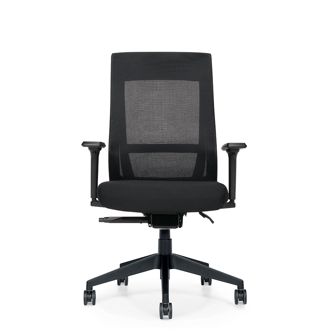 Global Zim High-Back Mesh Synchro-Tilter Task Chair — Black