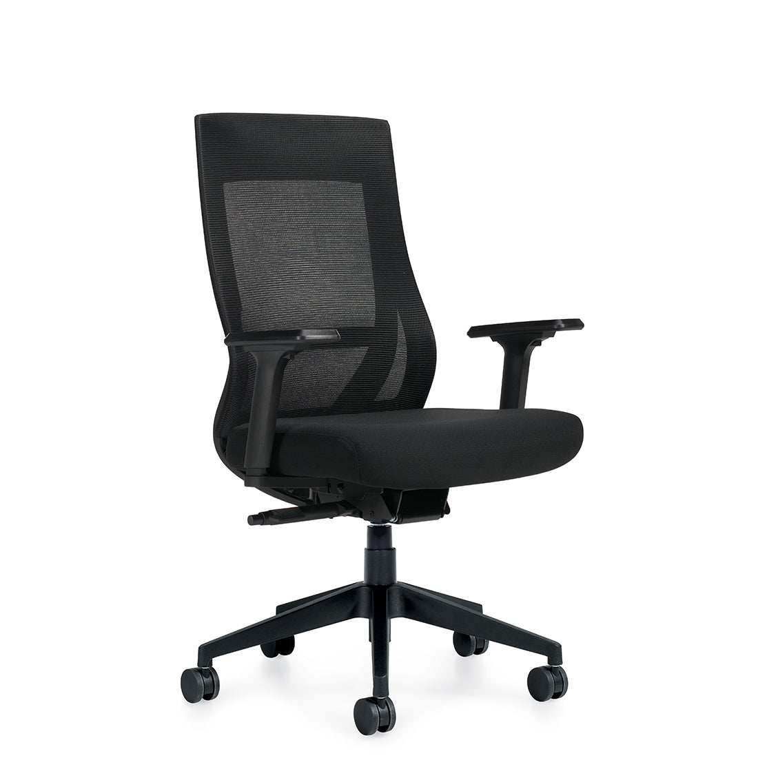 Global Zim High-Back Mesh Synchro-Tilter Task Chair — Black