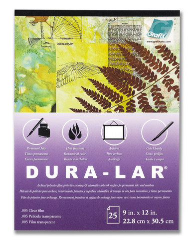 Duralar Clear 9x12 25 Sheet pad