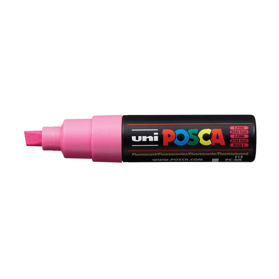POSCA PC-8K Broad Chisel Tip Paint Marker – Fluorescent Pink F13