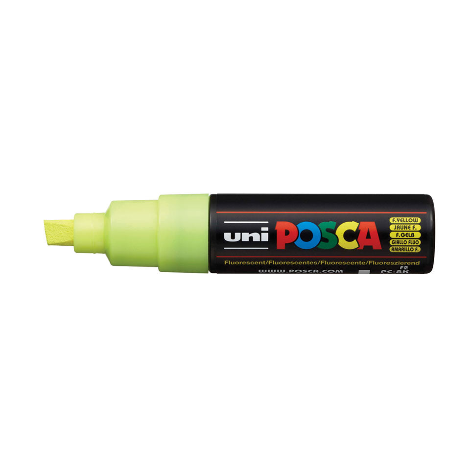 POSCA PC-8K Broad Chisel Tip Paint Marker – Fluorescent Yellow F2