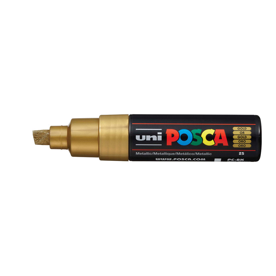 POSCA PC-8K Broad Chisel Tip Paint Marker – Gold 25