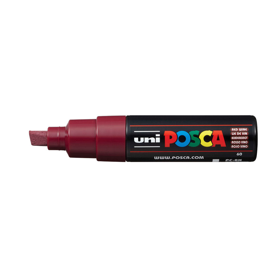 POSCA PC-8K Broad Chisel Tip Paint Marker – Red Wine 60