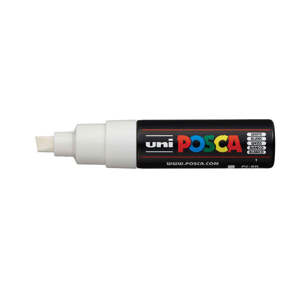 POSCA PC-8K Broad Chisel Tip Paint Marker – White 01