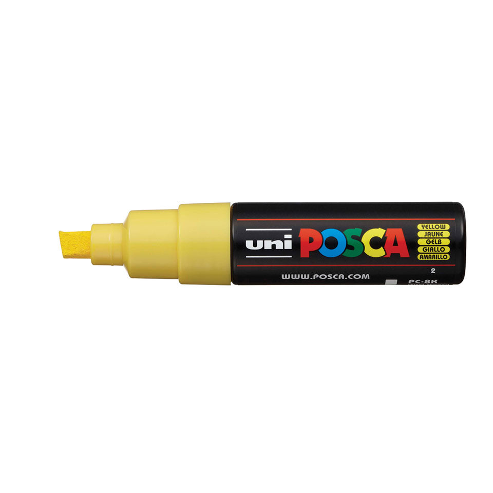 POSCA PC-8K Broad Chisel Tip Paint Marker – Yellow 02