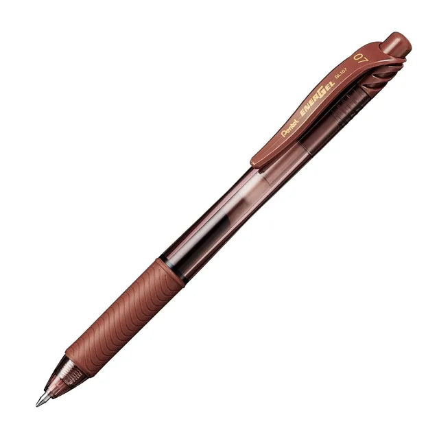 Pentel BL107 EnerGel Retractable Gel Pens 0.7mm brown