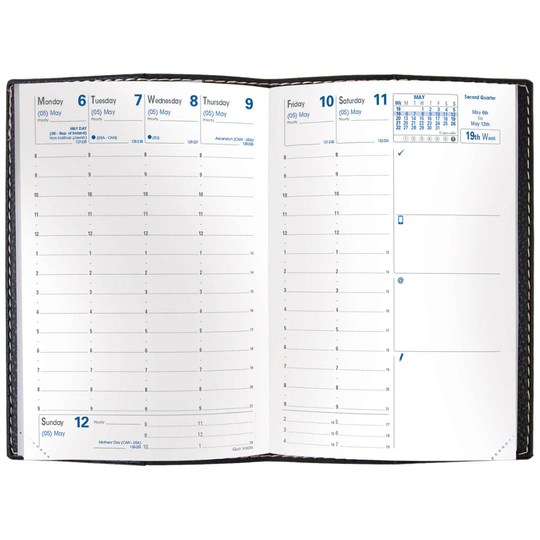 Quo Vadis Business Weekly Planner 2027, Refillable, Blue, 4x6