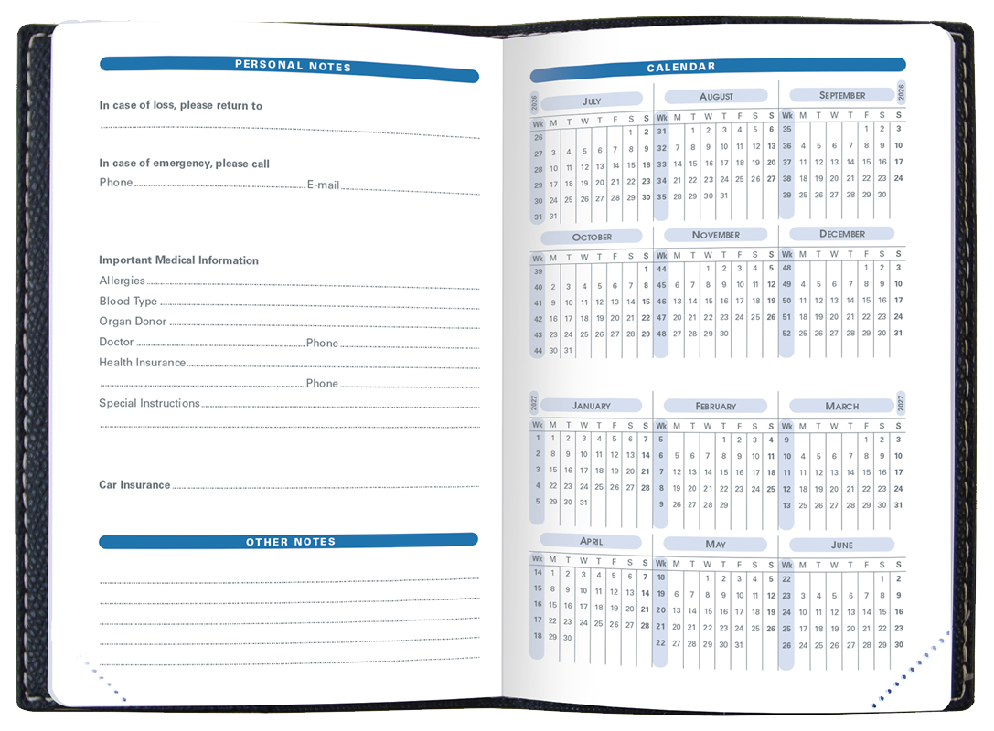 Agenda scolaire Sapa X Rouge 3 1/2 X 5 1/2 Semainier 2025/26