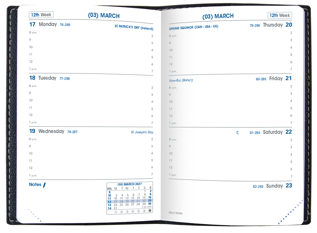 Agenda hebdomadaire 3 1/2 X 5 1/2 Sapa X Toscana 2026