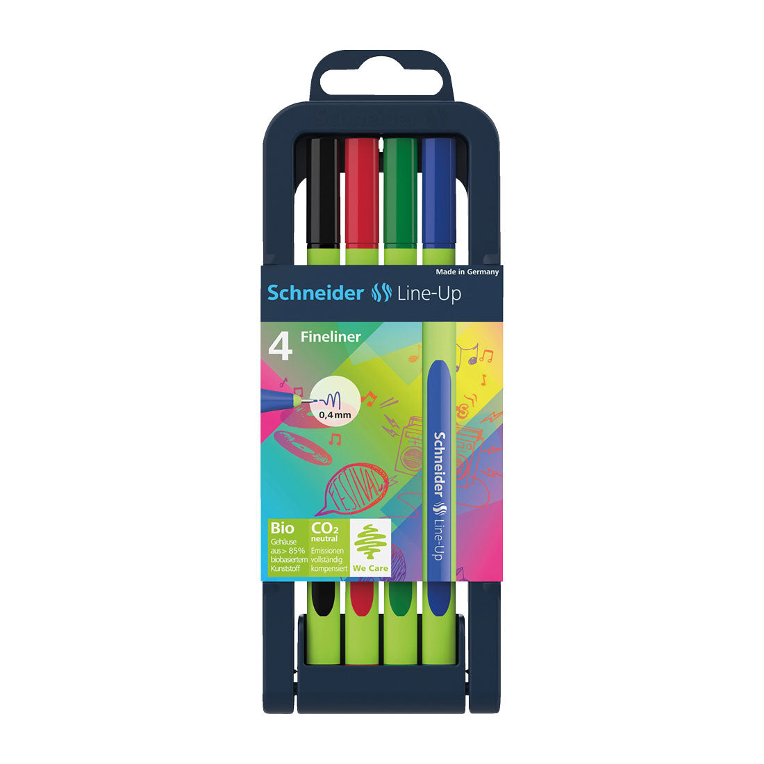 Schneider Line-Up Fineliner, 4-Pack, Assorted