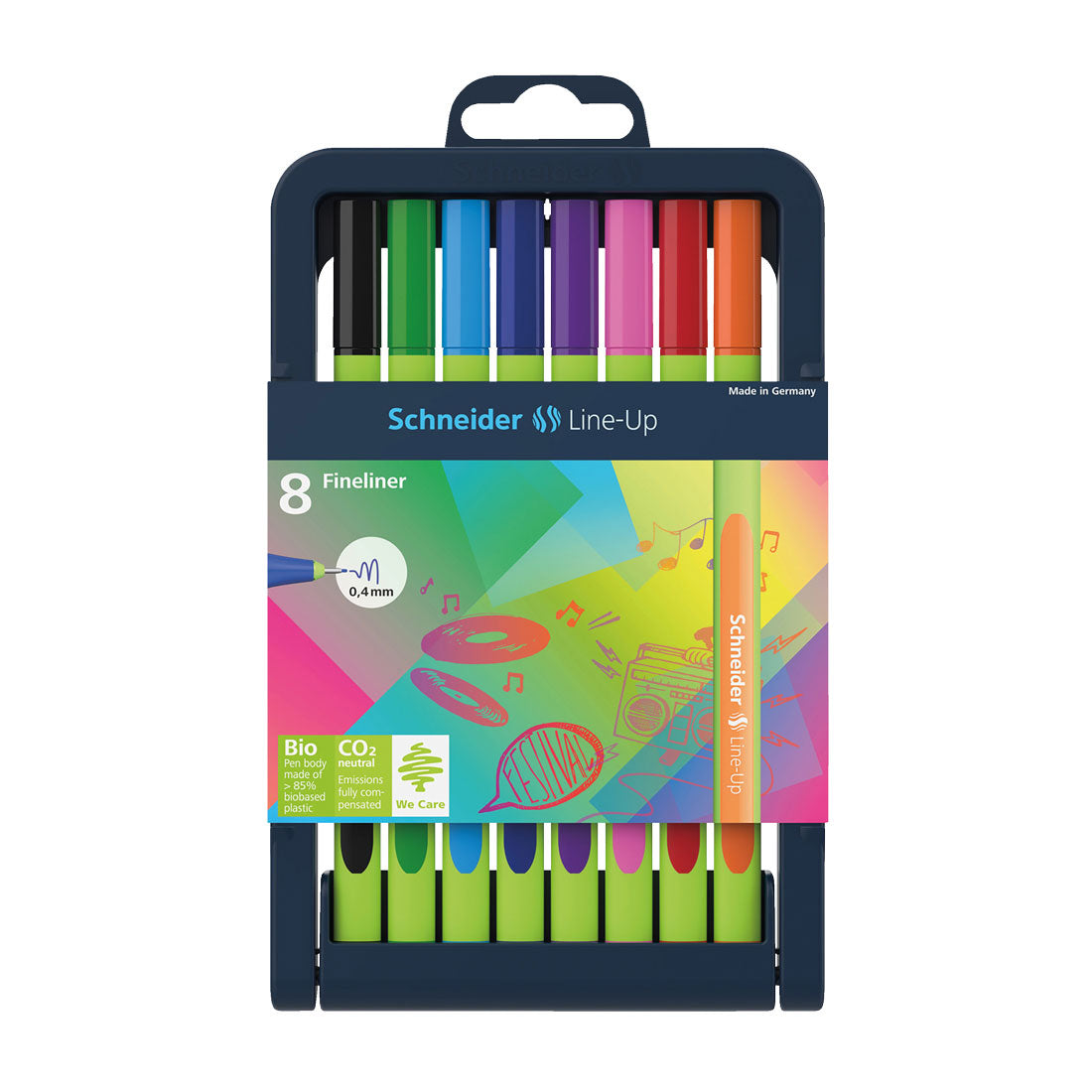 Schneider Line-Up Fineliner, 8-Pack, Assorted