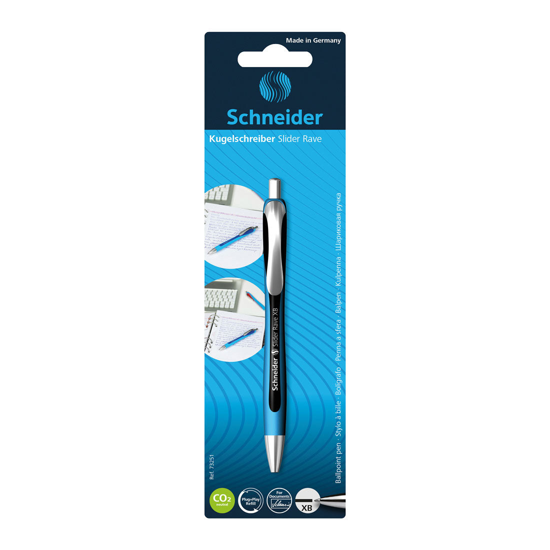 Schneider Rave XB ballpoint pen in blister pack, black ink